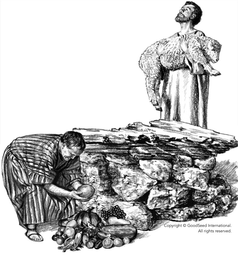 Cain and Abel at the altar